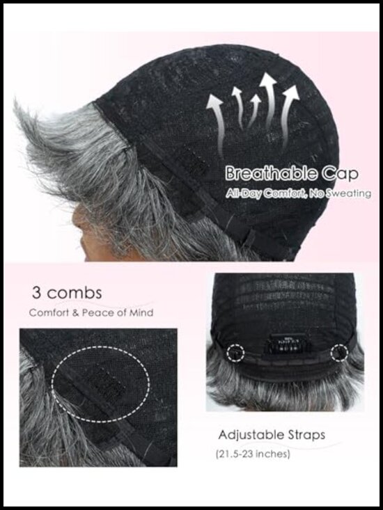 100% Human Hair Pixie Cut Wig with Bangs Short Wigs for Women